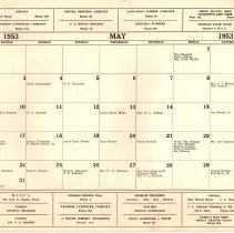 Wesleyan Service Guild of First Methodist Church, Bonham.  Birthday calenda