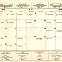 Wesleyan Service Guild of First Methodist Church, Bonham.  Birthday calenda