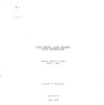 Slave Owners, Sale Holders, Slave Transactions.  Fannin County, Texas, 1836-1865.