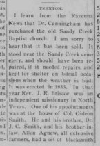 Article about the Sandy Baptist Church.