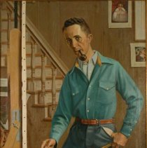 Norman Rockwell in His Arlington, Vermont Studio