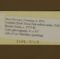 Untitled (Barrier Series; east Texas Fair rollercoaster) (Tag)