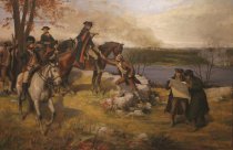 Washington and Staff at Fort Lee, Watching the Battle of Fort Washington, 1776