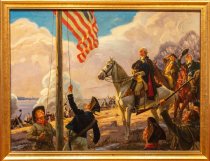 George Washington Witnessing the Raising of the First American Flag Boston 1776