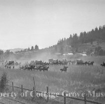 Action shot of troops in field setting