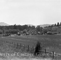 Field set with battle scene preparation