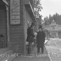 Buster Keaton and actor on town set