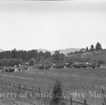 Troops in motion on field set