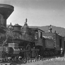 Buster Keaton, crew and actors on Engine #3 (The General)