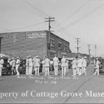 Salem Cherrians preparing for parade on Main Street