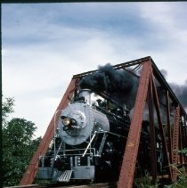 Blue Goose crossing at railroad bridge