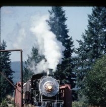 Blue Goose crossing railroad bridge