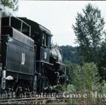 Close up of Blue Goose locomotive
