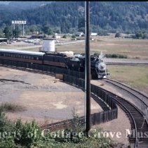 Overview of Blue Goose leaving depot.