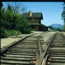Railroad tracks at an unknown location