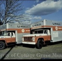 Two UHaul trucks