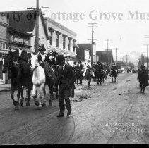 Parade of women on horseback on Main St.