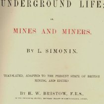 Book Underground Life or Mines and Miners, title page
