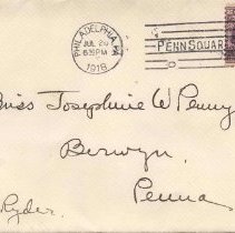 Envelope to Josephine W. Pennypacker