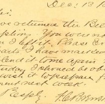 Postal card to Samuel W. Pennypacker from F. C. Brewster, Jr.