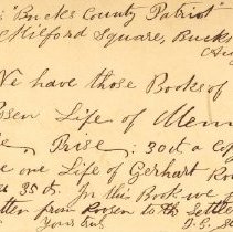 Postal card to Samuel W. Pennypacker from J. G. Stauffer