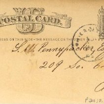 Postal card to Samuel W. Pennypacker from Dallas Sanders