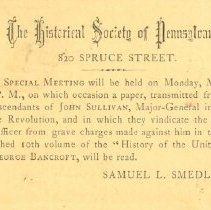 Postal card to Samuel W. Pennypacker from Samuel L. Smedley