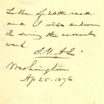 Postal card to Samuel W. Pennypacker from Samuel Y. At Lee