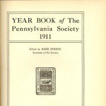 Book, Year Book of the Pennsylvania Society 1911, title page