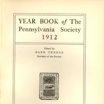 Book, Year Book of the Pennsylvania Society 1912, title page