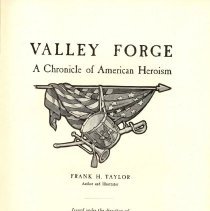 Book, Valley Forge A Chronicle of American Heroism, title page