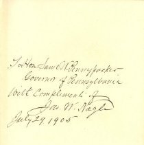 Book, Valley Forge A Chronicle of American Heroism, note inside front cover