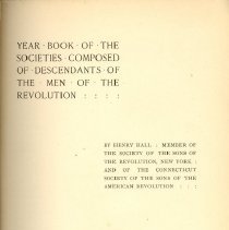 Book, Year Book of the Societies Composed of Descendants, title page