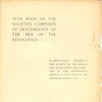 Book, Year Book of the Societies Composed of Descendants, pamphlet