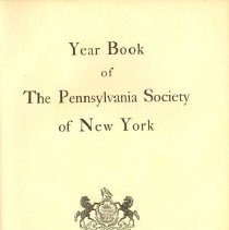 Book, Yearbook of the Pennsylvania Society of New York, title page