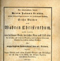 Book, Wahren Christenthum, title page