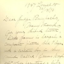 Book, Your Little Brother James, letter glued inside back cover