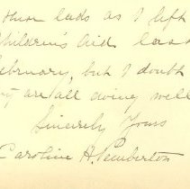 Book, Your Little Brother James, letter glued inside back cover