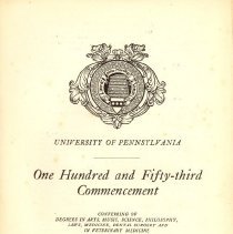 University of PA One Hundred and Fifty-third Commencement
