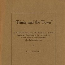 Trinity and the Town An address delivered