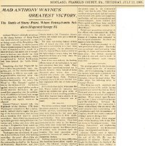 Newspaper article on Mad Anthony Wayne's Greatest Victory