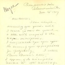 Letter from Samuel W. Pennypacker, page 1