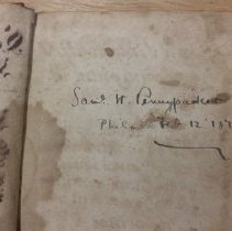 Samuel W. Pennypacker's writing inside of book