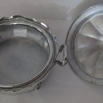 Inside view of silver plated tureen