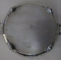 Bottom view of silver plated tureen