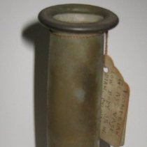 Glass vase or bottle with round base bulb and straight neck