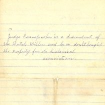 Notebook with article on Judge Pennypacker purchasing PPM, page 2