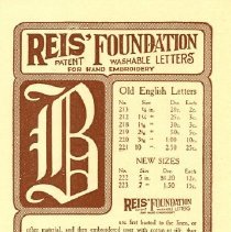 Advertisement for Reis' Foundation Washable Letters