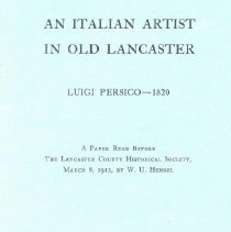 Pamphlet An Italian Artist in Old Lancaster, cover