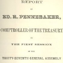 Pamphlet Report of Ed. R. Pennebaker, title page